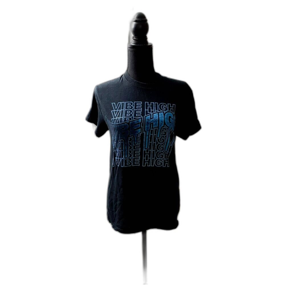 Gildan  Tee T-Shirt  Women’s  Size S Black Round Neck Vibe High # 248